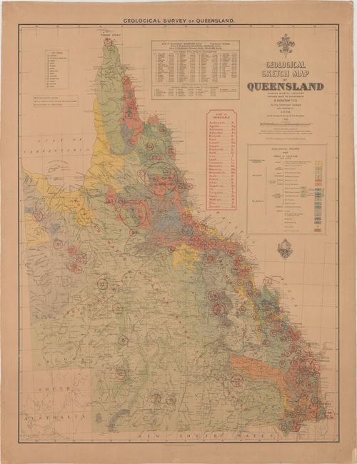 Geological Sketch Map of Queensland Showing Mineral Localities...