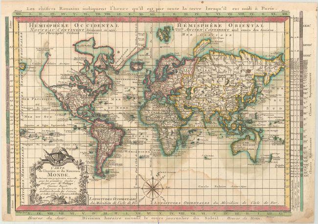 Carte de l'Ancien et du Nouveau Monde, Suivant une Projection Nouvelle, pour les Premieres Etudes; Dirigee par Mr. Philippe...