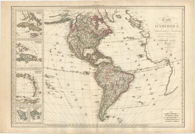 Carte d'Amerique Septentrionale et Meridionale avec les Decouvertes Faites dans les Derniers Voyages