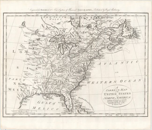 A Correct Map of the United States of North America. Including the British and Spanish Territories, Carefully Laid Down Agreeable to the Treaty of 1784