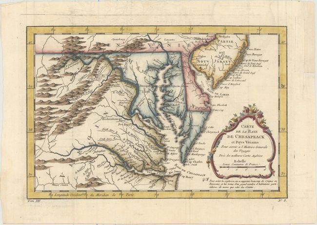 Carte de la Baye de Chesapeack et Pays Voisins pour Servir a l'Histoire Generale des Voyages Tiree des Meilleures Cartes Angloises