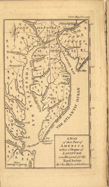 A Map of That Part of America Where a Degree of Latitude Was Measured for the Royal Society: by Cha. Mason, & Jere. Dixon