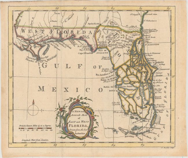 A New and Accurate Map of East and West Florida, Drawn from the Best Authorities