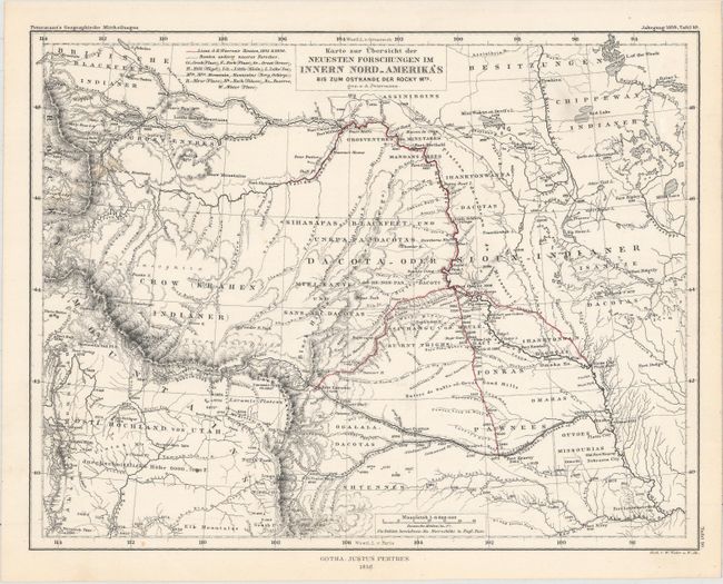 Karte zur Ubersicht der Neuesten Forschungen Im Innern Nord-Amerika's bis zum ostrande der Rocky Mts.
