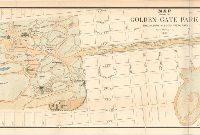 Map Showing the Golden Gate Park the Avenue and Buena Vista Park