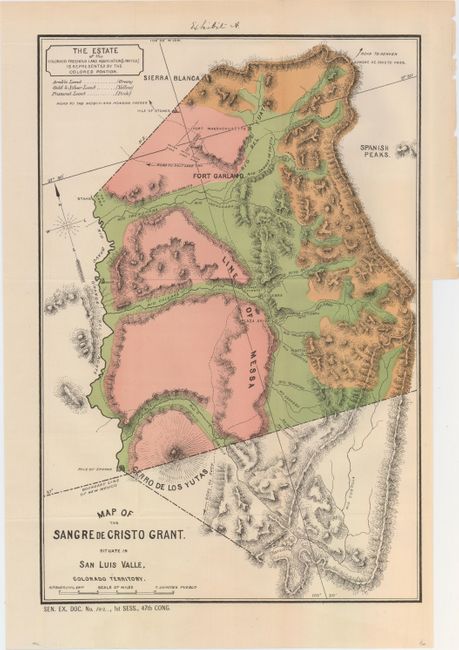 Map of the Sangre de Cristo Grant in San Luis Valle...  [in set with] Map of the Sangre de Cristo Grant in Colorado & New Mexico [and] Topographical Map of the Exterior Boundaries of the Sangre de Christo Grant