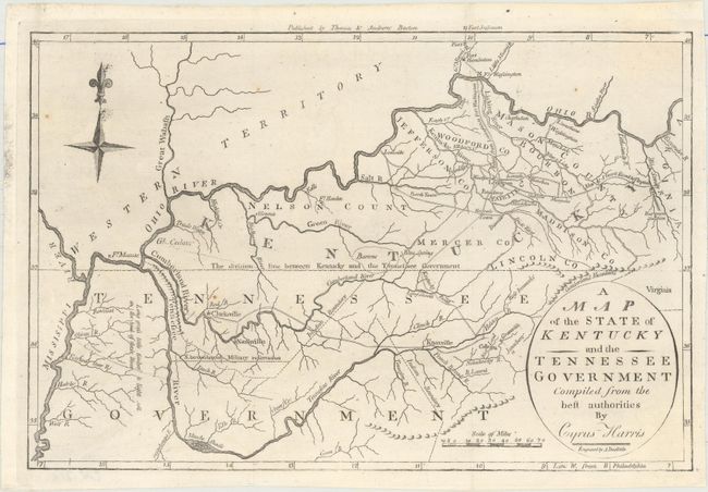 A Map of the State of Kentucky and the Tennessee Government Compiled from the Best Authorities by Cyrus Harris