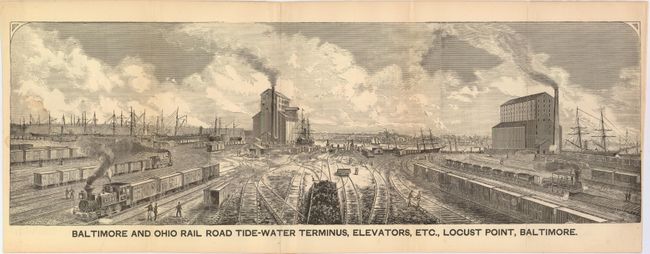 Baltimore and Ohio Rail Road Tide-Water Terminus, Elevators, etc., Locust Point, Baltimore [on verso] Map of Railroads Owned, Operated & Controlled by the Balto. & Ohio R.R. Co.
