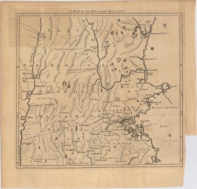 A Map of 100 Miles Round Boston