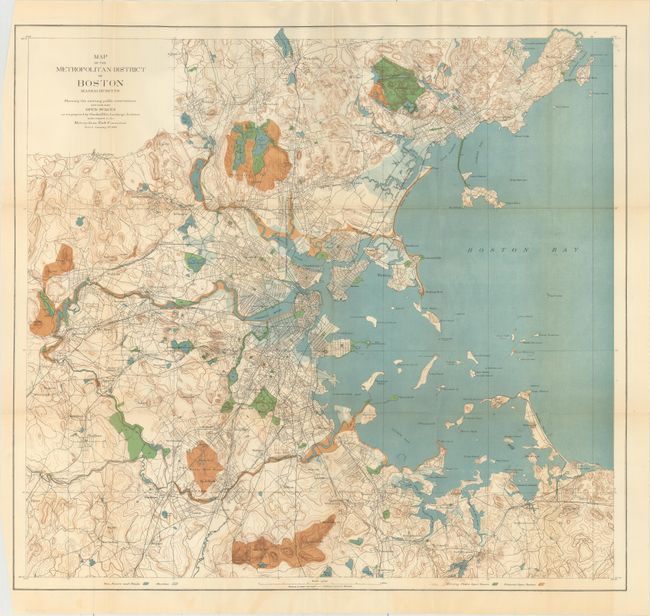 Map of the Metropolitan District of Boston Massachusetts Showing the Existing Public Reservations and Such New Open Spaces As Are Proposed by Charles Eliot, Landscape Architect