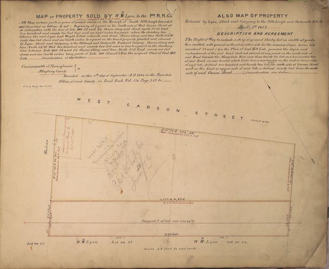 [Manuscript Railroad Atlas] Maps of Real Estate & Right of Way. Penna. R.R. Extension to the P. & S.R.R.