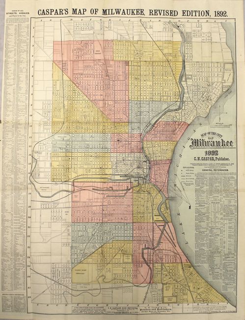 Caspar's Map of Milwaukee, Revised Edition, 1892