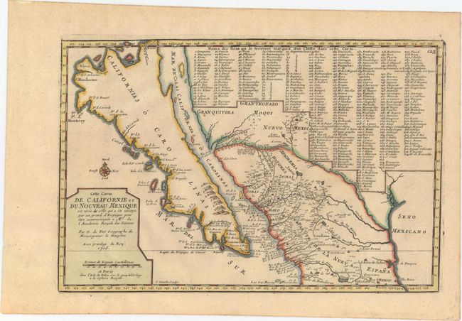 Cette Carte de Californie et du Nouveau Mexique, est Tiree de Celle qui a ete Envoyee par un Grand d'Espagne...