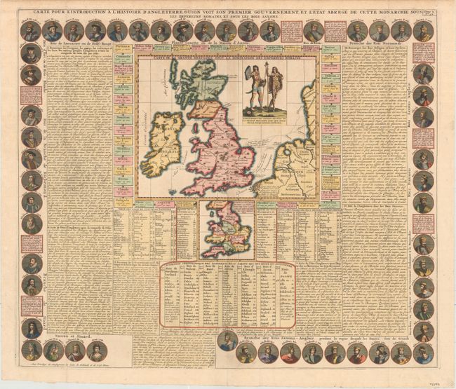 Carte pour l'Introduction a l'Histoire d'Angleterre, ou l'on Voit son Premier Gouvernementm et l'Etat Abrege de Cette Monarchie sous les Empereurs Romains, et sous les Rois Saxons