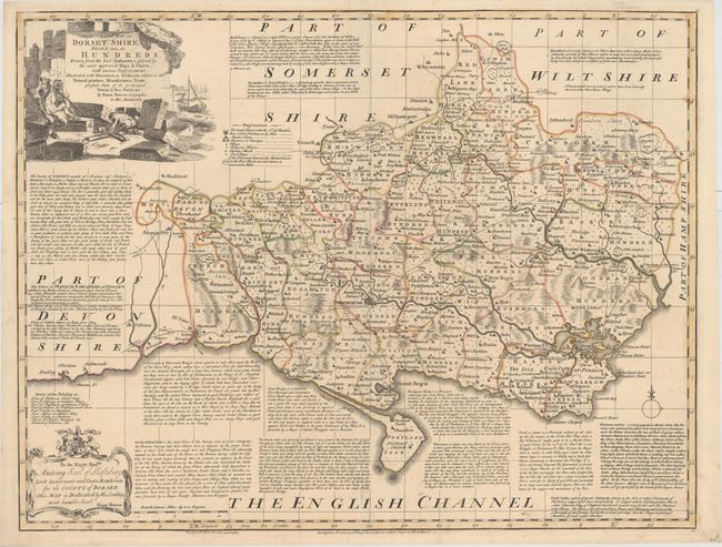 An Accurate Map of Dorset Shire, Divided into Its Hundreds, Drawn from the Best Authorities...