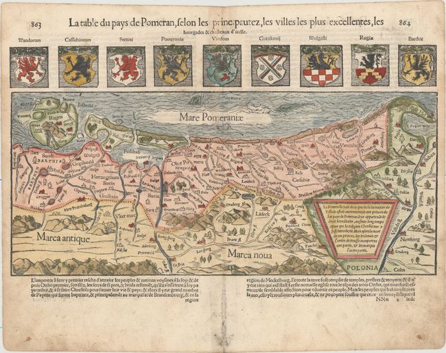 La Table du Pays de Pomeran, Selon les Principautez, les Villes les Plus Excellentes, les Bourgades & Chasteaux d'Icelle