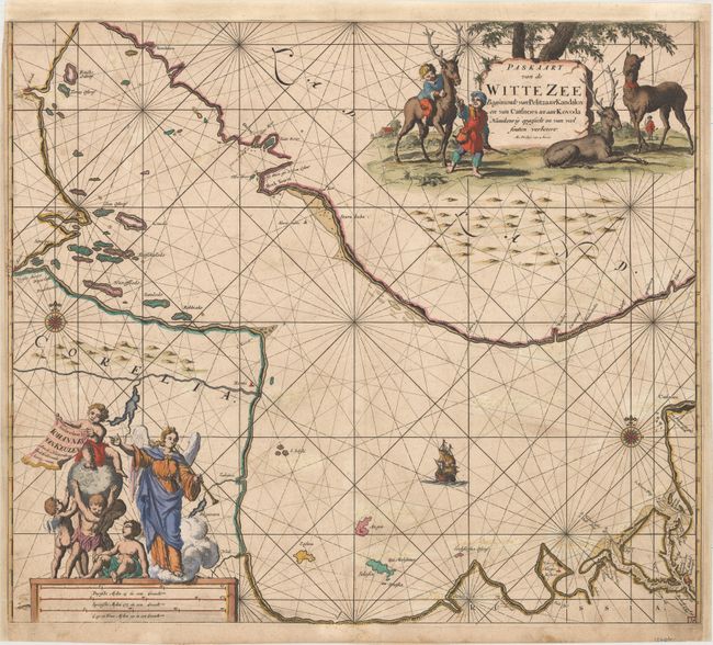 Paskaart van de Witte Zee Beginnende van Pelitza tot Kandalox en van Catsnoes tot aan Kovoda Naaukeurig Opgestelt en van Veel Souten Verbetert