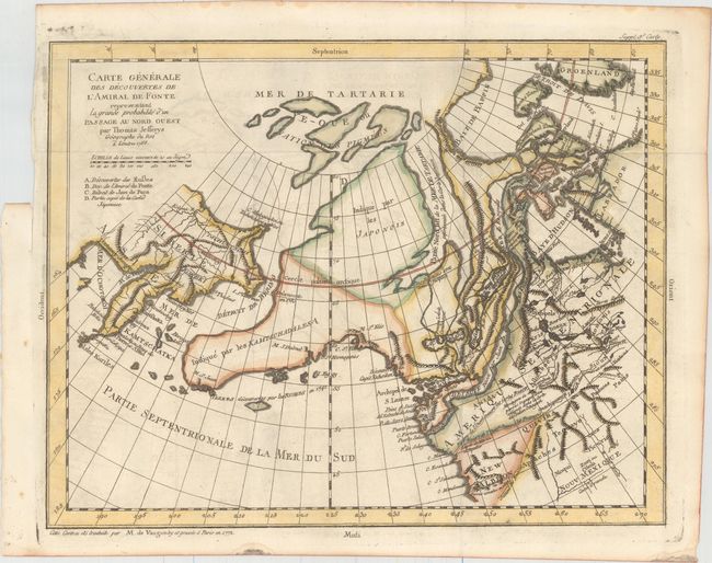 Carte Generale des Decouvertes de l'Amiral de Fonte Representant la Grande Probabilite d'un Passage au Nord Ouest