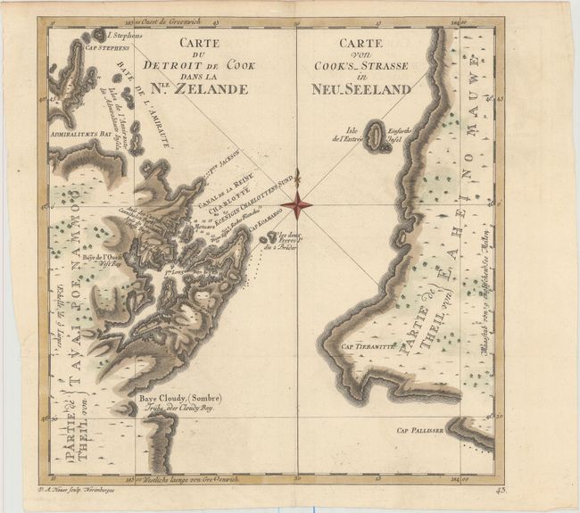 Carte du Detroit de Cook dans la Nle. Zelande [on sheet with] Carte von Cook's-Strasse in Neu-Seeland