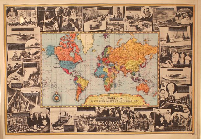 1939 A.D. Pictorial History and World Map