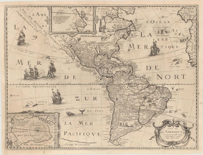Carte de l'Amerique Corrigee, et Augmentee, Dessus Toutes les Aultres cy Devant Faictes Lannee 1640