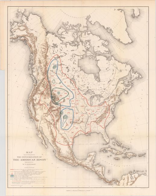 Map Illustrating the Extermination of the American Bison Prepared by W.T. Hornaday [with report] The Extermination of the American Bison, with a Sketch of its Discovery and Life History