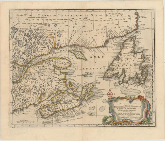 A New & Accurate Map of the Islands of Newfoundland, Cape Briton, St. John and Anticosta; Together with the Neighbouring Countries of Nova Scotia, Canada &c...