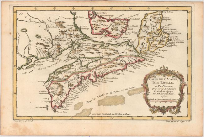 Carte de l'Acadie, Isle Royale, et Pais Voisins. Pour Servir a l'Histoire Generale des Voyages