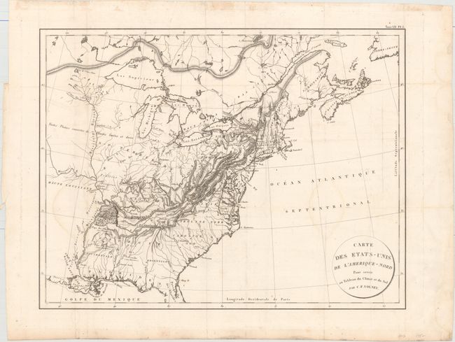 Carte des Etats-Unis de l'Amerique-Nord pour Servir au Tableau du Climat et du Sol