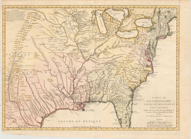 Carte de la Louisiane Cours du Mississipi et Pais Voisins...