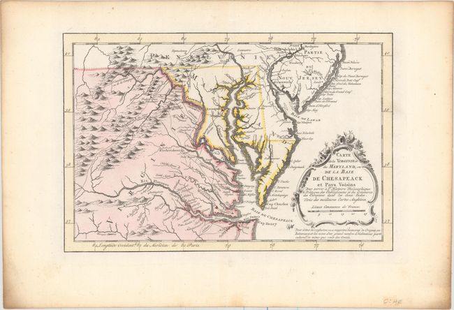 Carte de la Virginie et du Maryland, ou de la Baie de Chesapeack et Pays Voisins...