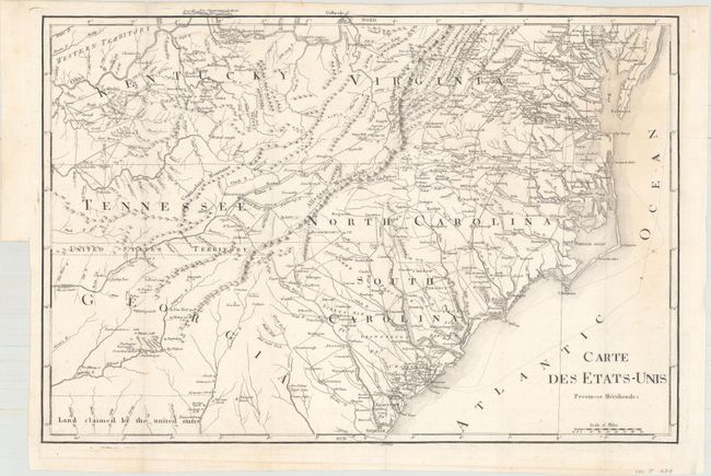 Carte des Etats-Unis Provinces Meridionales