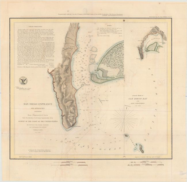 San Diego Entrance and Approaches [on sheet with] General Sketch of San Diego Bay and Los Coronados