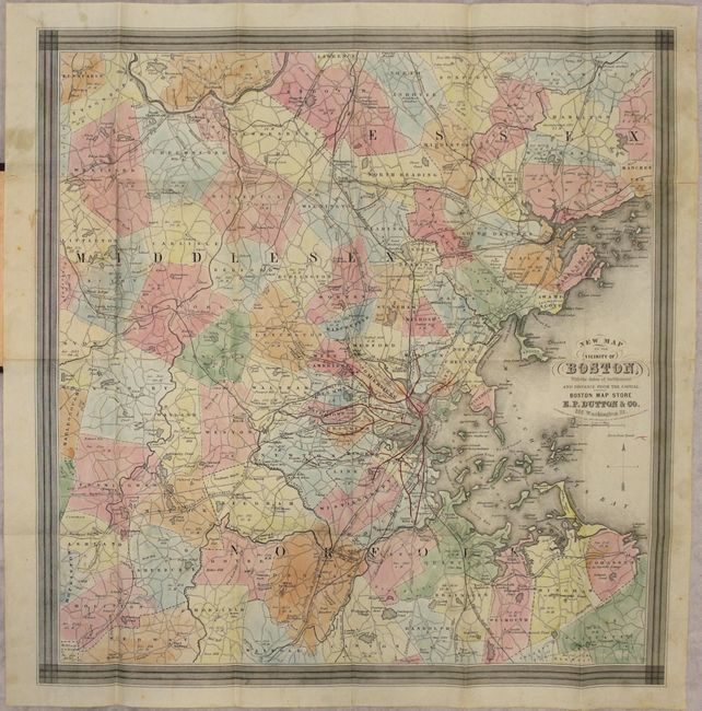 New Map of the Vicinity of Boston, with the Dates of Settlement and Distance from the Capital