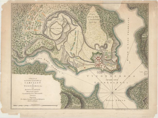 A Plan of the Town and Fort of Carillon at Ticonderoga; with the Attack Made by the British Army Commanded by Genl. Abercrombie, 8 July 1758