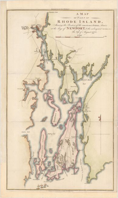 A Map of Part of Rhode Island, Shewing the Position of the American & British Armies at the Siege of Newport, & the Subsequent Action on the 29th of August 1778