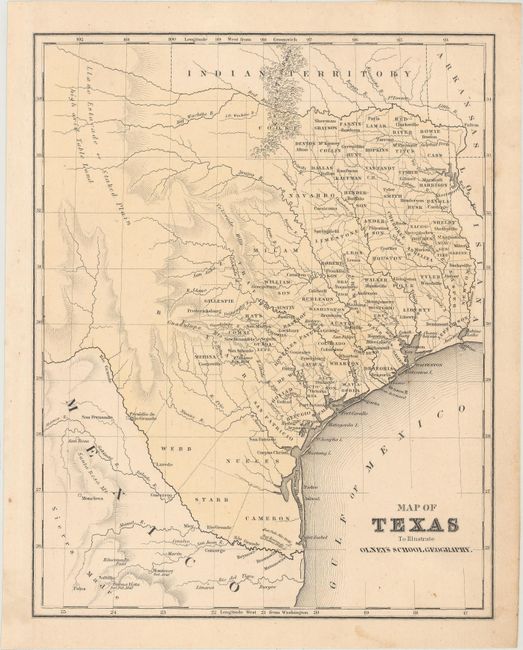 Map of Texas to Illustrate Olney's School Geography