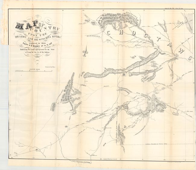 Map of the Country upon the Brazos and Big Wichita Rivers Explored in 1854 by Capt. R.B. Marcy 5th U.S. Infy. Embracing the Lands Appropriated by the State of Texas for the Use of the Indians