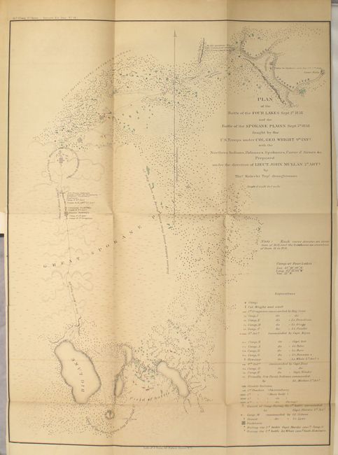 Plan of the Battlefield of the Four Lakes Sept. 1st 1858[and] Plan of Col. Steptoe's Battlefield on the Ingossomen Creek, May15th, 16th & 17th, 1858 [Bound in Report]