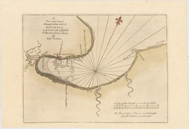 A New and Correct Draught of the Bay of Matanzas. On ye North Side of ye Island Cuba Done from a Survey by Robt. Pearson