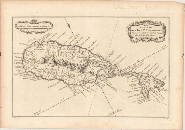 Carte de de l'Isle St. Christophle pour Servir a l'Histoire Genle. des Voyages