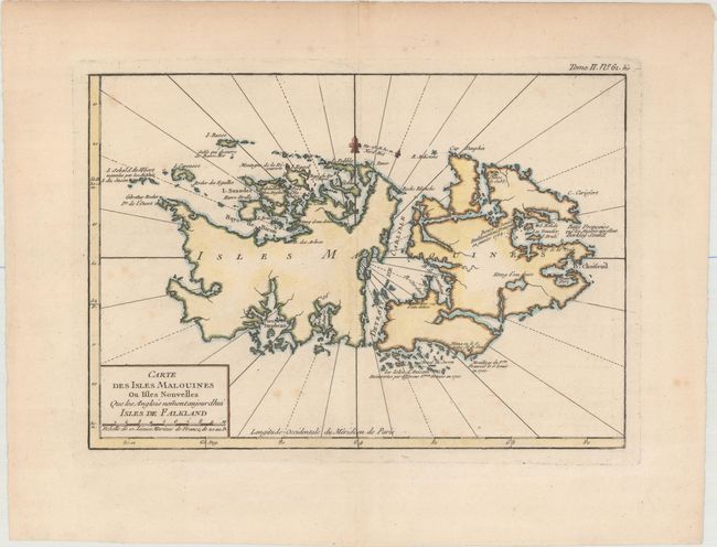 Carte des Isles Malouines ou Isles Nouvelles que les Anglois Noment Aujourdhui Isles de Falkland