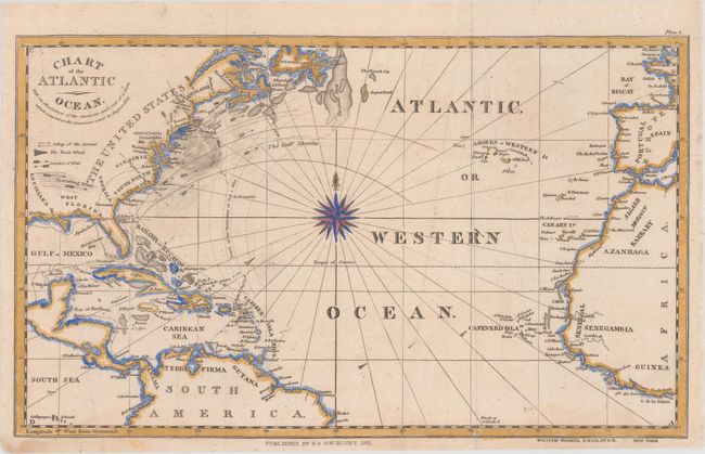 Old World Auctions - Auction 156 - Lot 416 - Chart of the Atlantic Ocean. With an Illustration