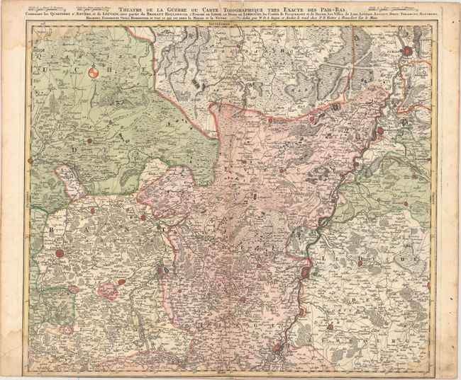 Theatre de la Guerre ou Carte Topographique Tres Exacte des Pais-Bas. Contenant les Quartiers d'Anvers, et de Louvain...