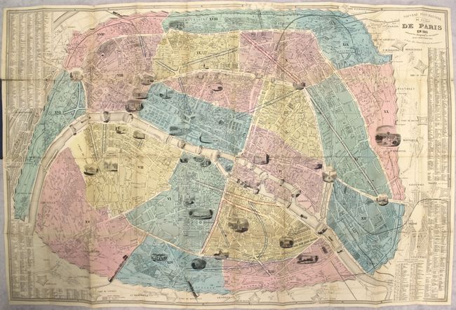 Nouveau Plan Illustre de la Ville de Paris en 1861 Indiquant les Changements, les Voies Projetees et en Cours d'Execution