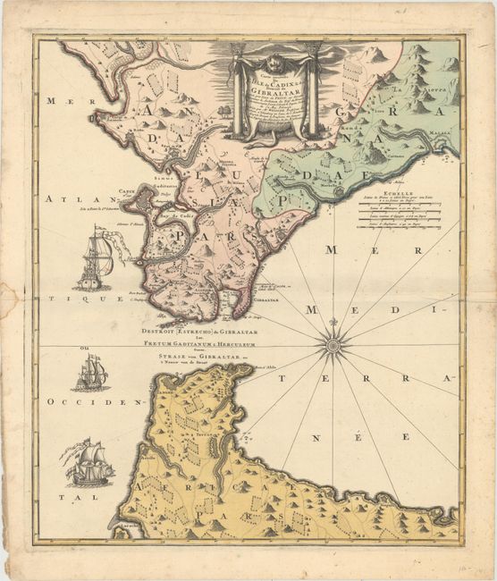 Carte Nouvelle de l'Isle de Cadix & du Detroit de Gibraltar...