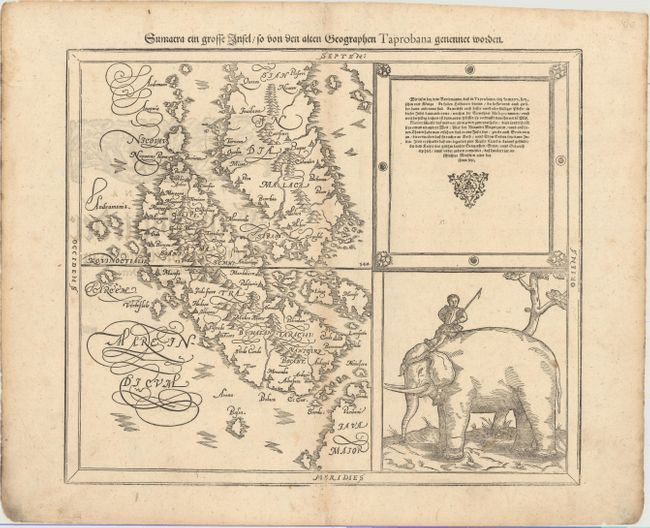 Sumatra ein Grosse Insel / so von den Alten Geographen Taprobana Genennet Worden