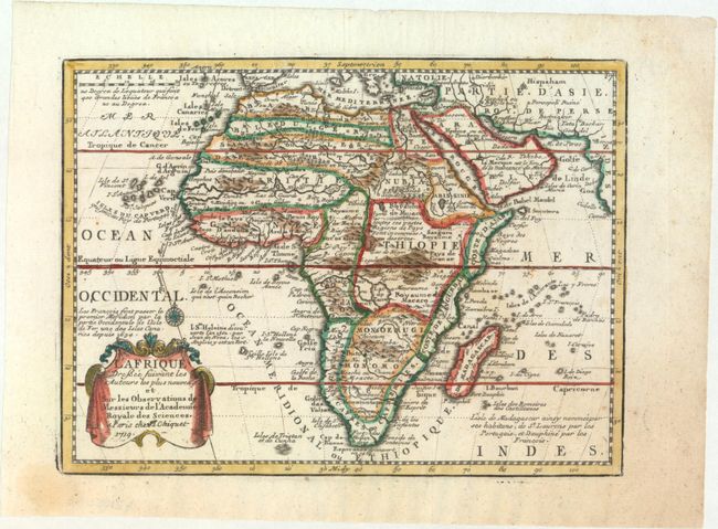 L'Afrique Dressee Suivant les Auteurs les Plus Nouvea et sur les Observations de Messieurs de l'Academie Royale des Sciences