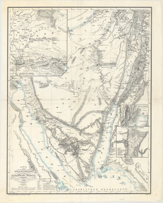 Karte der Sinai-Halbinsel und des Petraeischen Arabiens