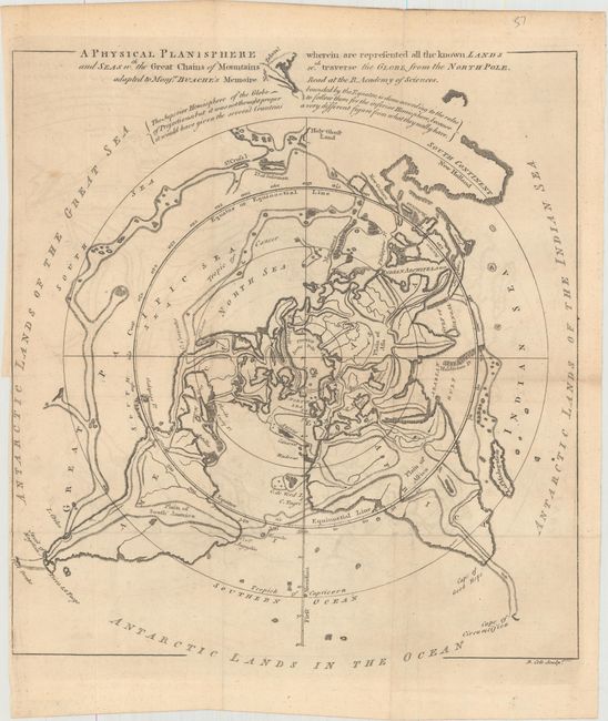 A Physical Planisphere Wherein Are Represented All the Known Lands and Seas wth. the Great Chains of Mountains...